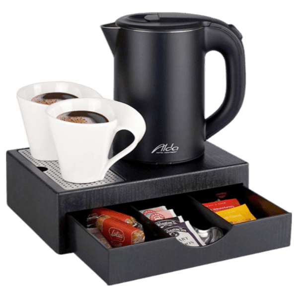 Hotel Tray Kettle Set, 0.8L, Black, Mini Drawer | Luxury Hotel ...